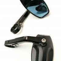 Paire rétroviseur oval CNC embout de guidon café racer custom roadster