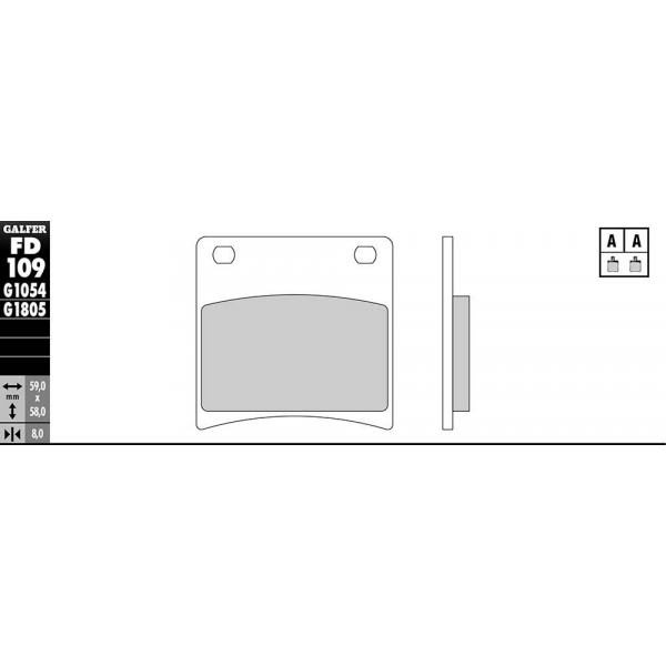 FD109 G1054 Plaquette de frein Galfer GSX 600 F