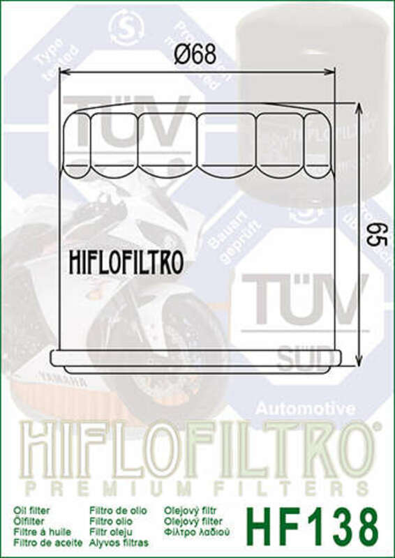 Filtre à huile HIFLOFILTRO chrome - HF138C 