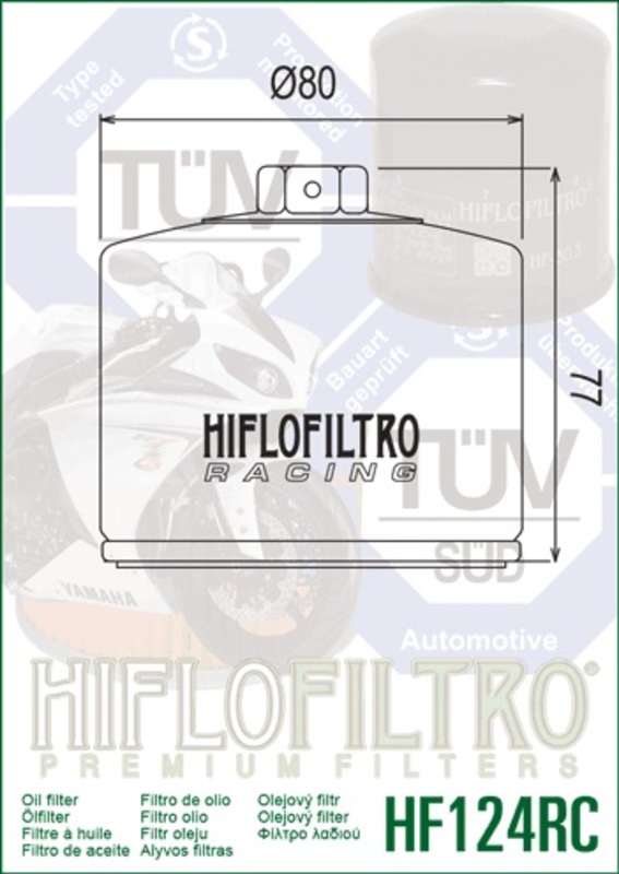 Filtre à huile HIFLOFILTRO Racing - HF124RC Kawasaki 