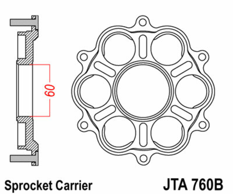 Support de couronne JT SPROCKETS - 6 Silentbloc Ducati 
