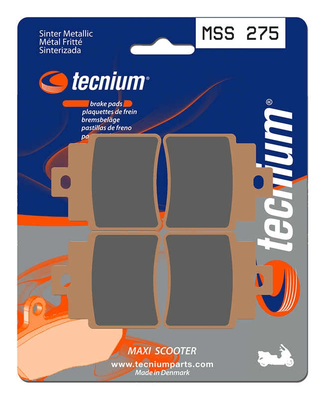 Plaquettes de frein TECNIUM Maxi Scooter métal fritté - MSS275 