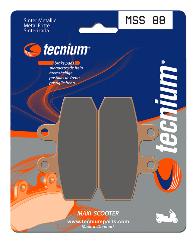 Plaquettes de frein TECNIUM Maxi Scooter métal fritté - MSS88 