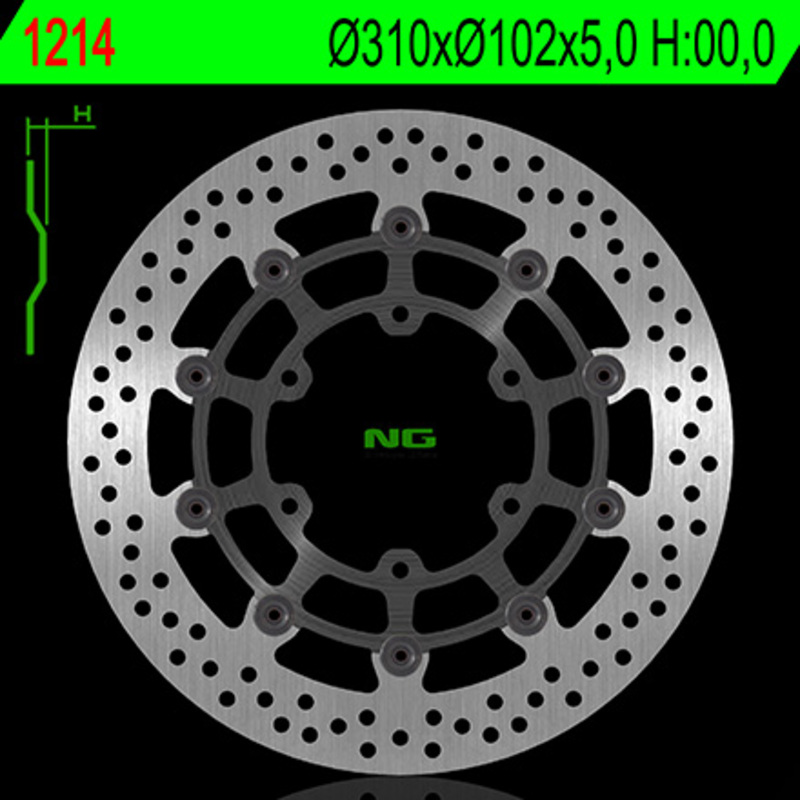 Disque de frein NG BRAKES rond flottant (centre en acier) 