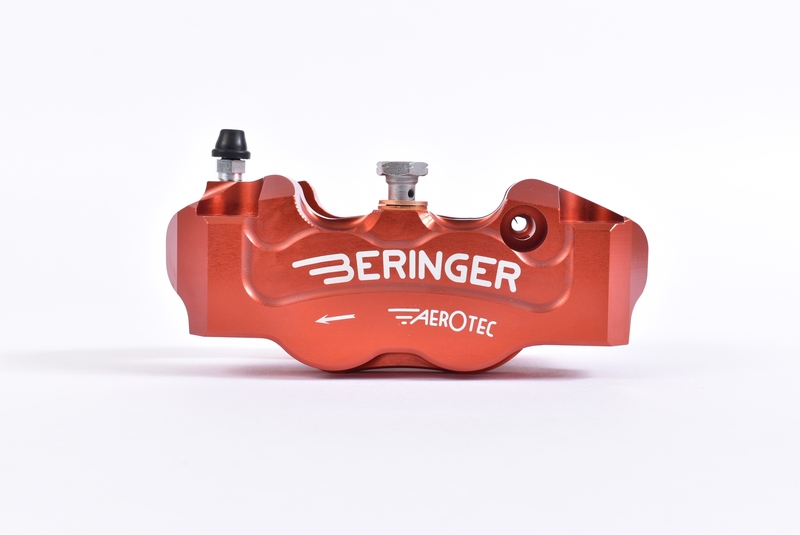 Etrier de frein radial gauche BERINGER Aerotec® 4 pistons Ø32mm entraxe 100mm rouge 