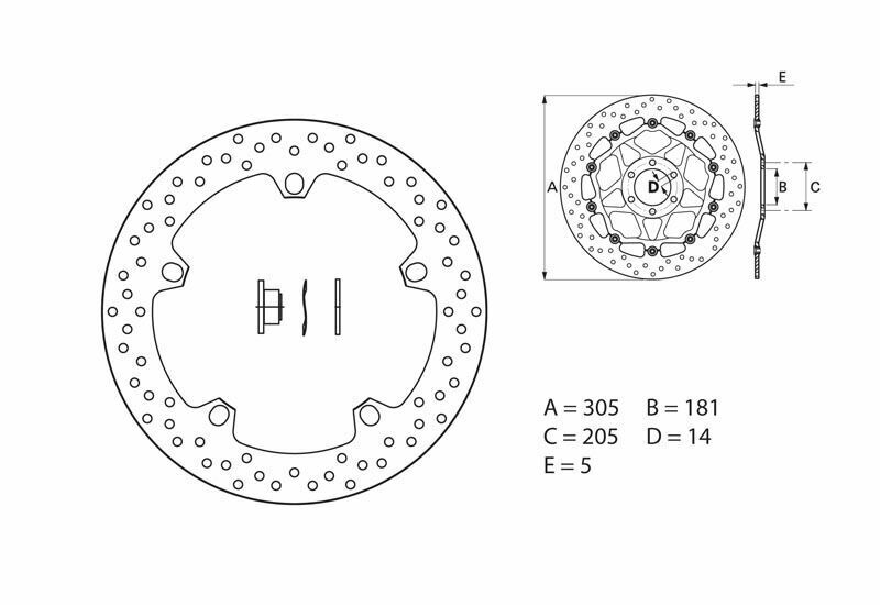 Disque de frein BREMBO Serie Oro rond fixe 