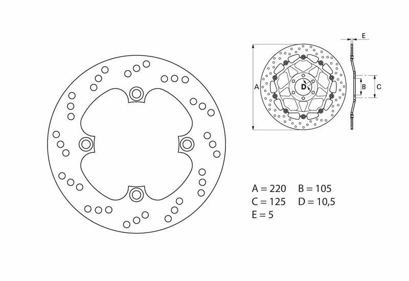 Disque de frein BREMBO Serie Oro rond fixe 