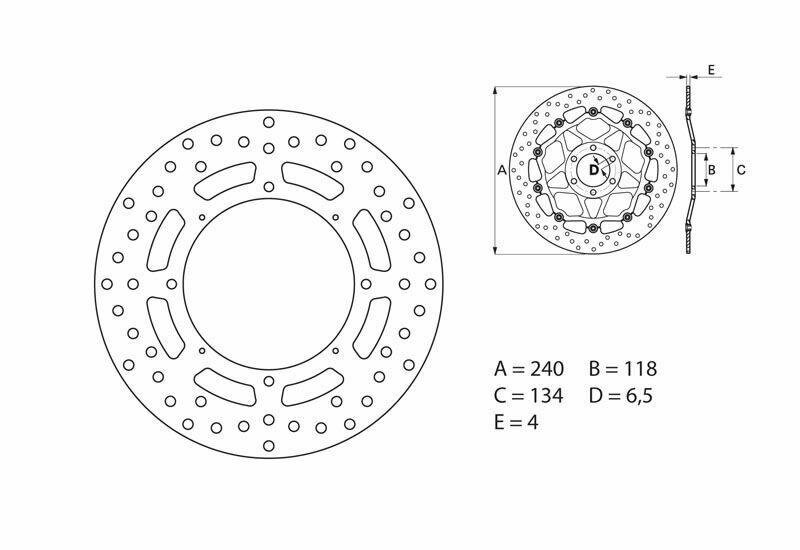 Disque de frein BREMBO Serie Oro rond fixe 