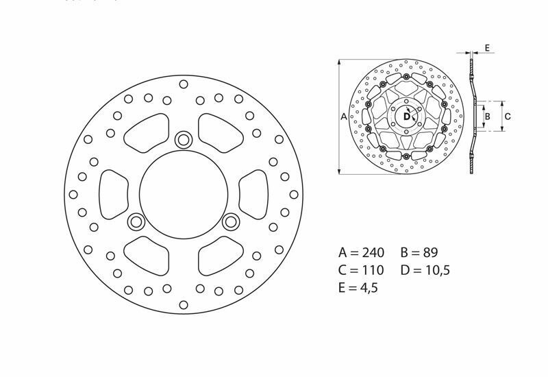 Disque de frein BREMBO Serie Oro rond fixe 