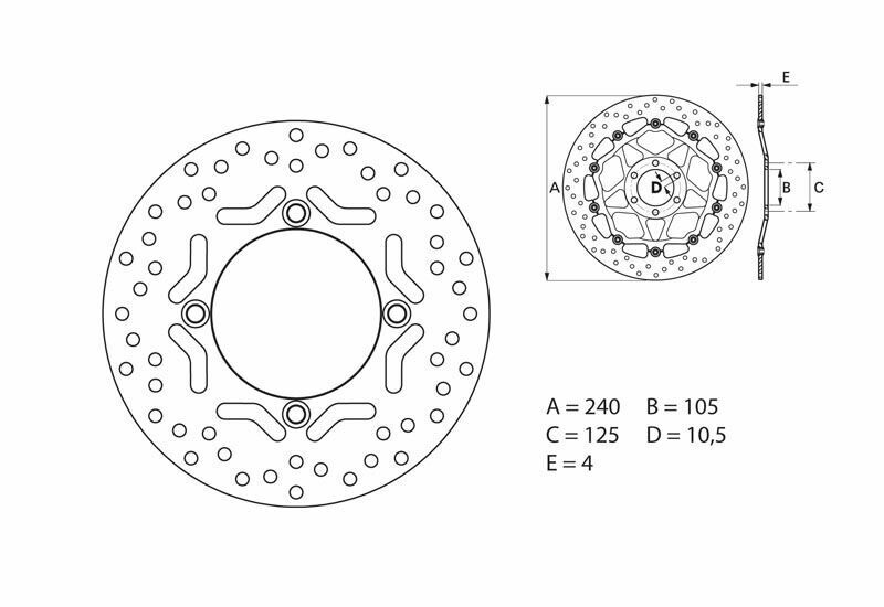 Disque de frein BREMBO Serie Oro rond fixe 