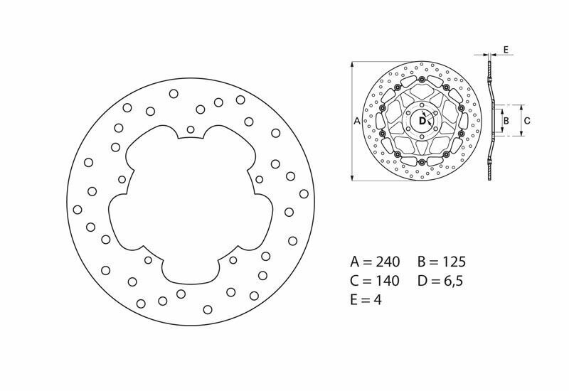 Disque de frein BREMBO Serie Oro rond fixe 
