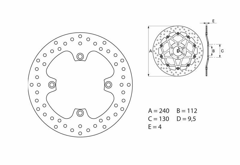 Disque de frein BREMBO Serie Oro rond fixe 