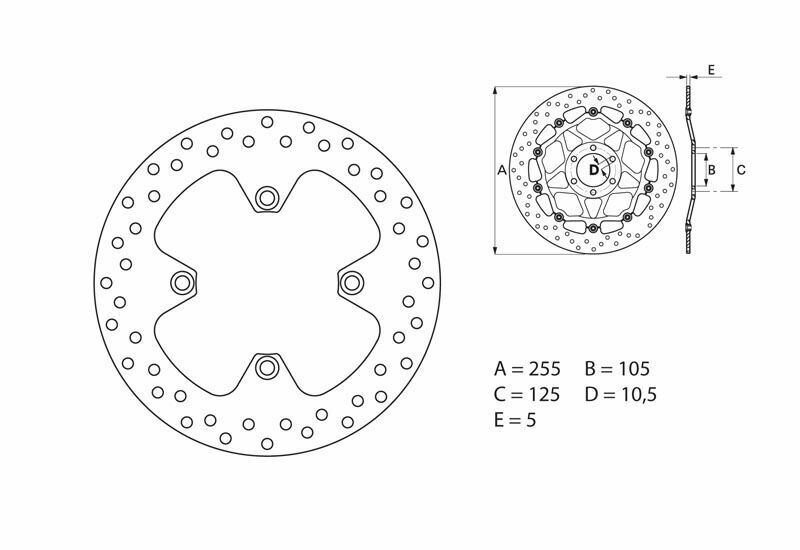 Disque de frein BREMBO Serie Oro rond fixe 