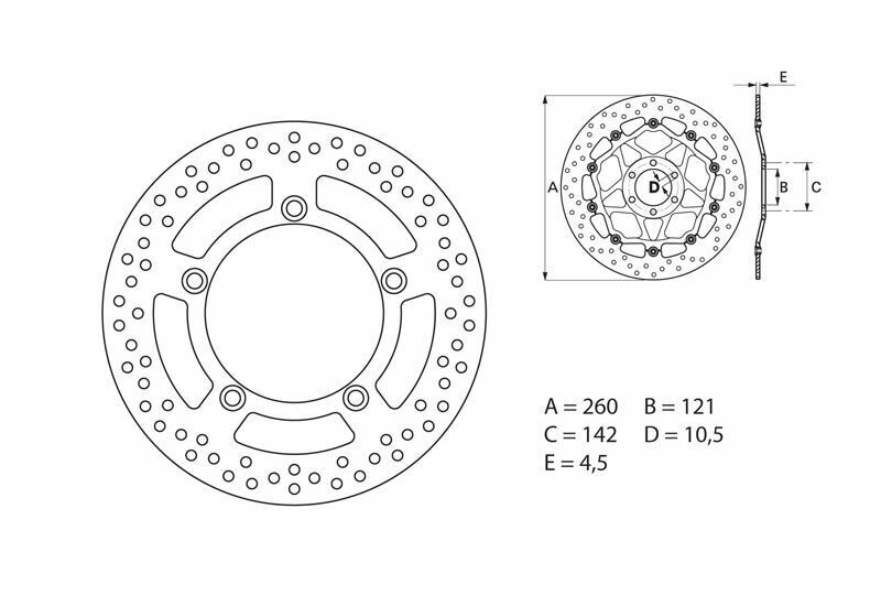 Disque de frein BREMBO Serie Oro rond fixe 