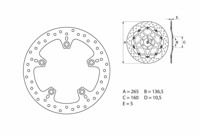 Disque de frein BREMBO Serie Oro rond fixe 
