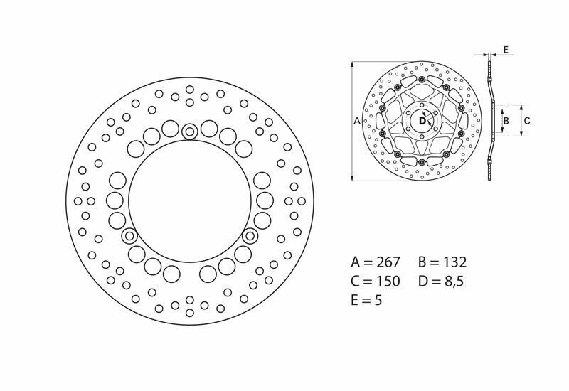 Disque de frein BREMBO Serie Oro rond fixe 