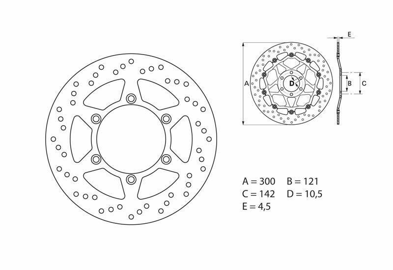 Disque de frein BREMBO Serie Oro rond fixe 