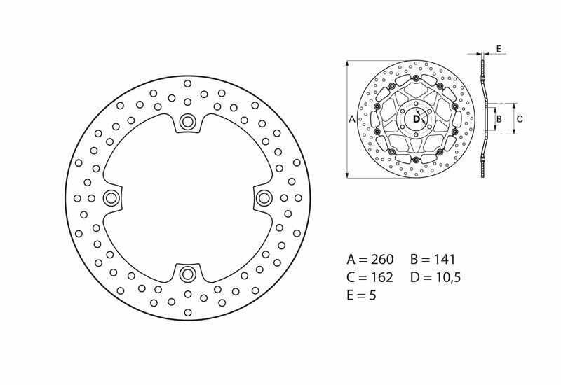 Disque de frein BREMBO Serie Oro rond fixe 
