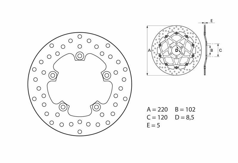 Disque de frein BREMBO Serie Oro rond fixe 