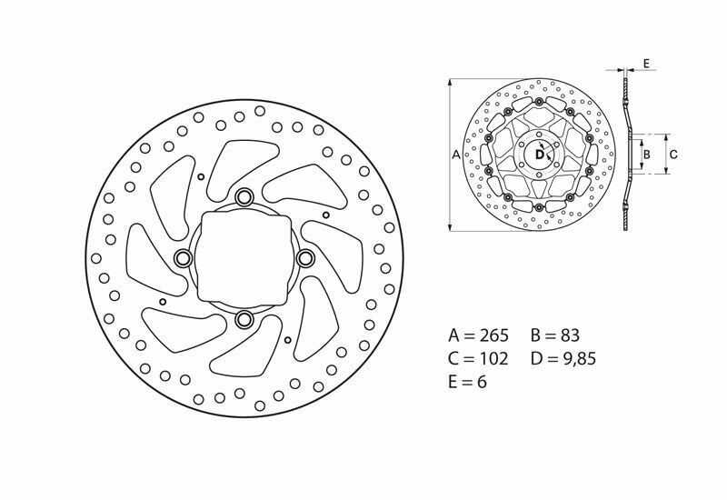 Disque de frein BREMBO Serie Oro rond fixe 