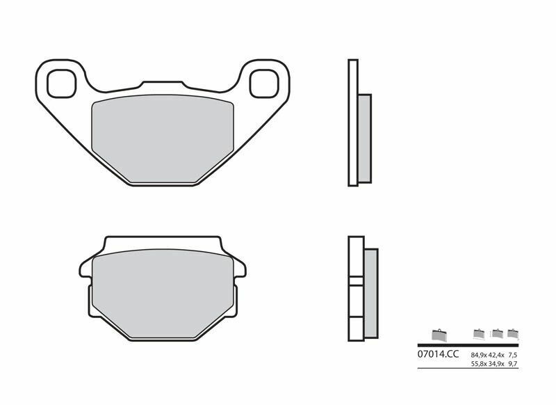 Plaquettes de frein BREMBO Scooter carbone céramique - 07014 