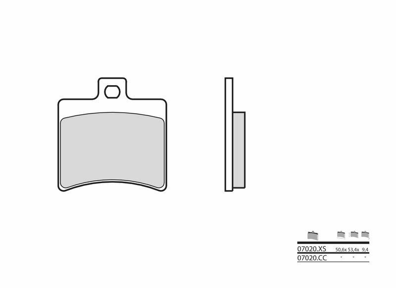 Plaquettes de frein BREMBO Scooter carbone céramique - 07020 