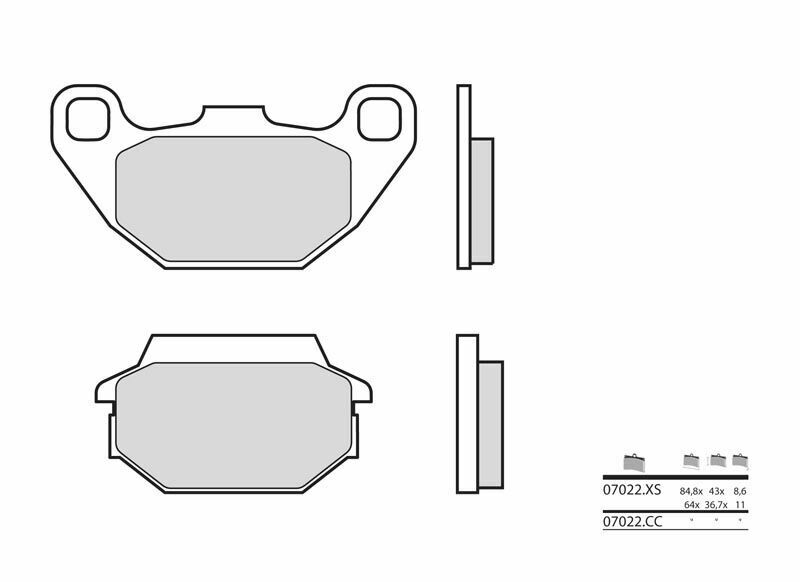 Plaquettes de frein BREMBO Scooter carbone céramique - 07022 