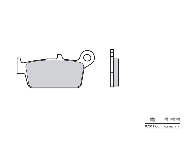 Plaquettes de frein BREMBO Scooter carbone céramique - 07011CC 