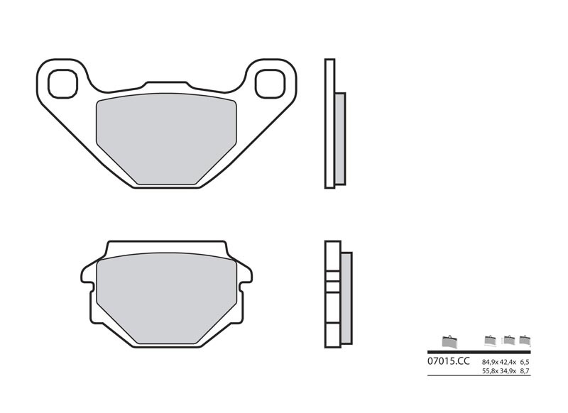 Plaquettes de frein BREMBO Scooter carbone céramique - 07015CC 