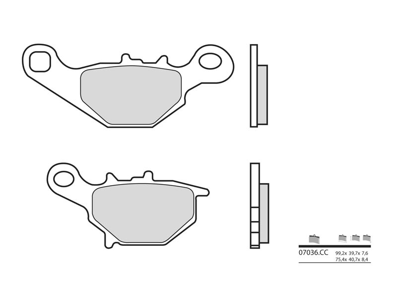 Plaquettes de frein BREMBO Scooter carbone céramique - 07036CC 