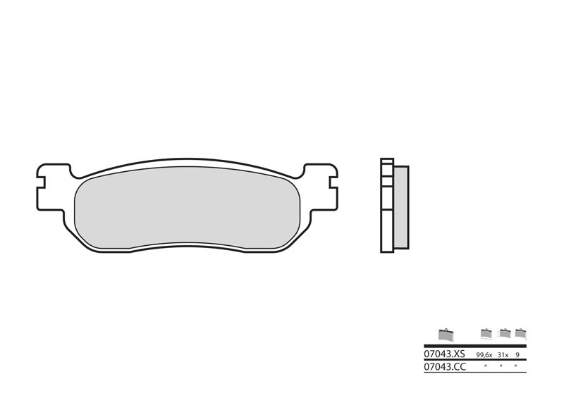 Plaquettes de frein BREMBO Scooter métal fritté - 07043XS 