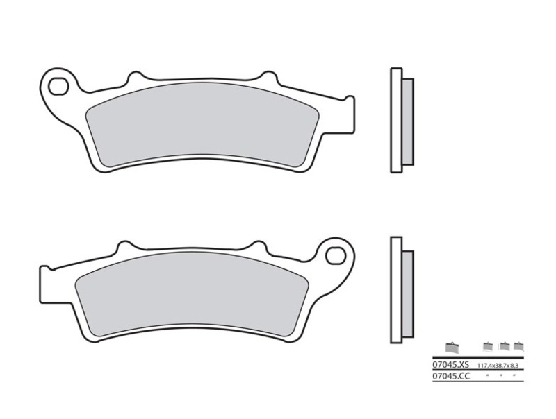 Plaquettes de frein BREMBO Scooter métal fritté - 07045XS 