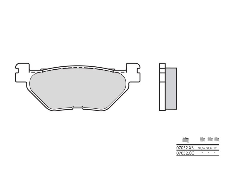 Plaquettes de frein BREMBO Scooter métal fritté - 07052XS 