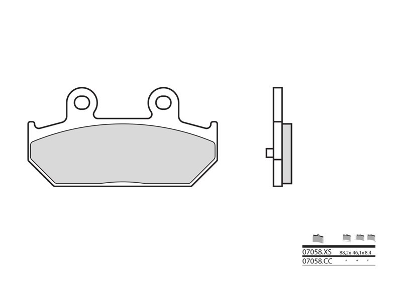 Plaquettes de frein BREMBO Scooter métal fritté - 07058XS 