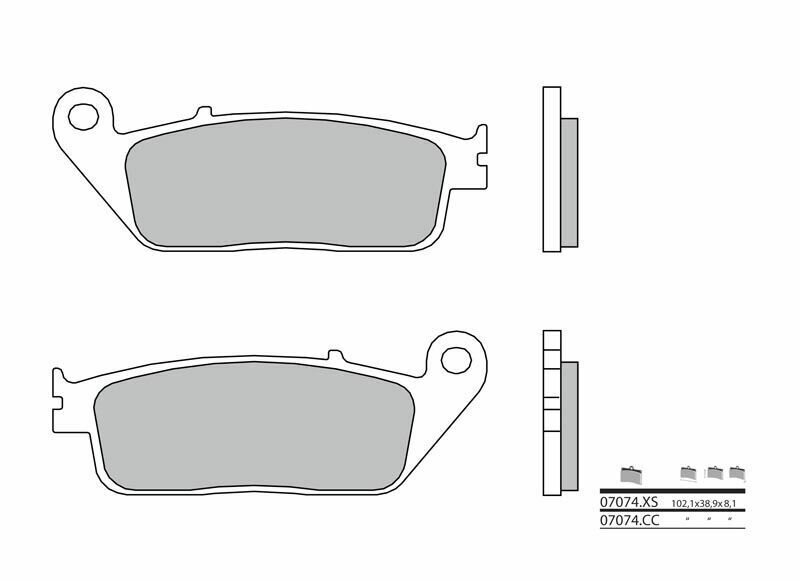 Plaquettes de frein BREMBO Scooter carbone céramique - 07074CC 