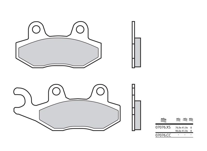 Plaquettes de frein BREMBO Scooter carbone céramique - 07076CC 
