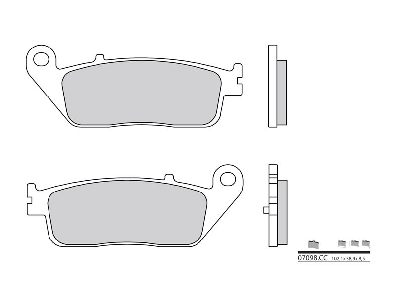 Plaquettes de frein BREMBO Scooter carbone céramique - 07098CC 