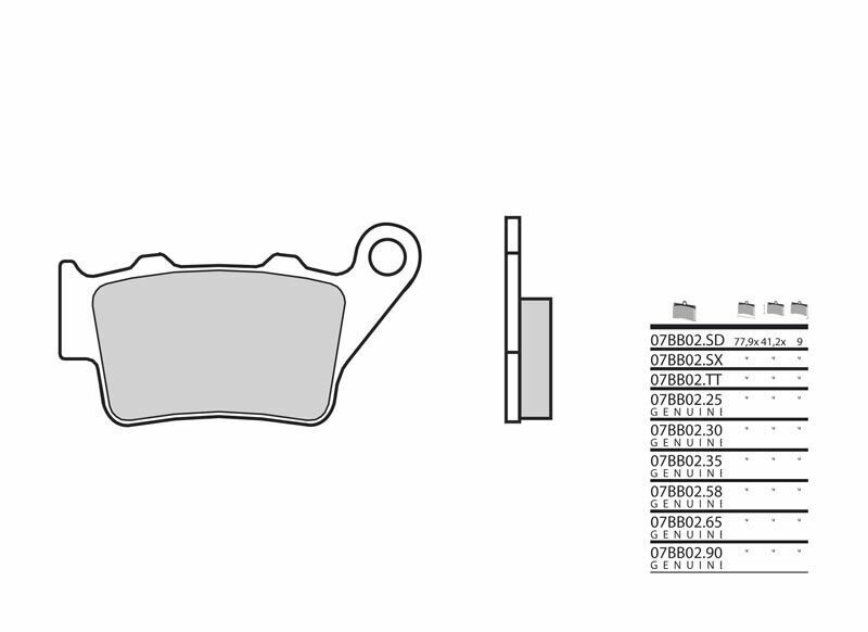 Plaquettes de frein BREMBO métal fritté - 07BB0258 