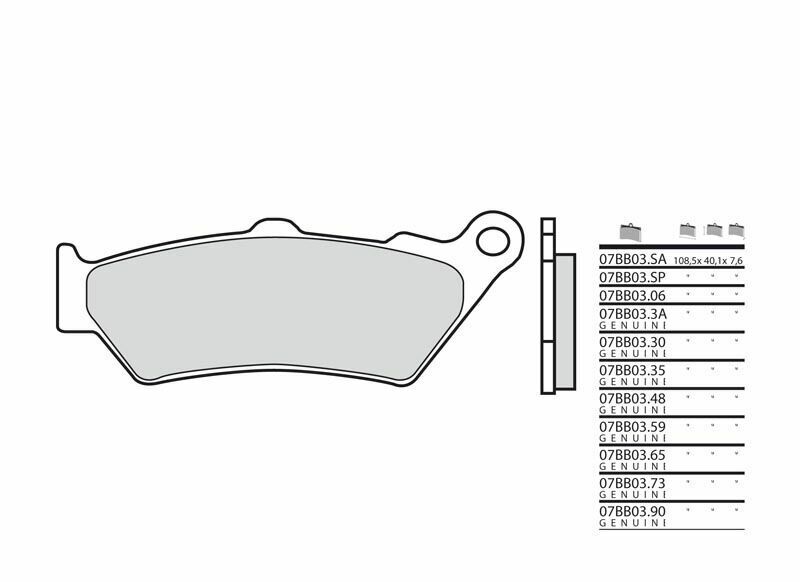 Plaquettes de frein BREMBO route métal fritté - 07BB03SA 