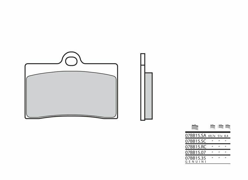 Plaquettes de frein BREMBO route métal fritté - 07BB15SA 