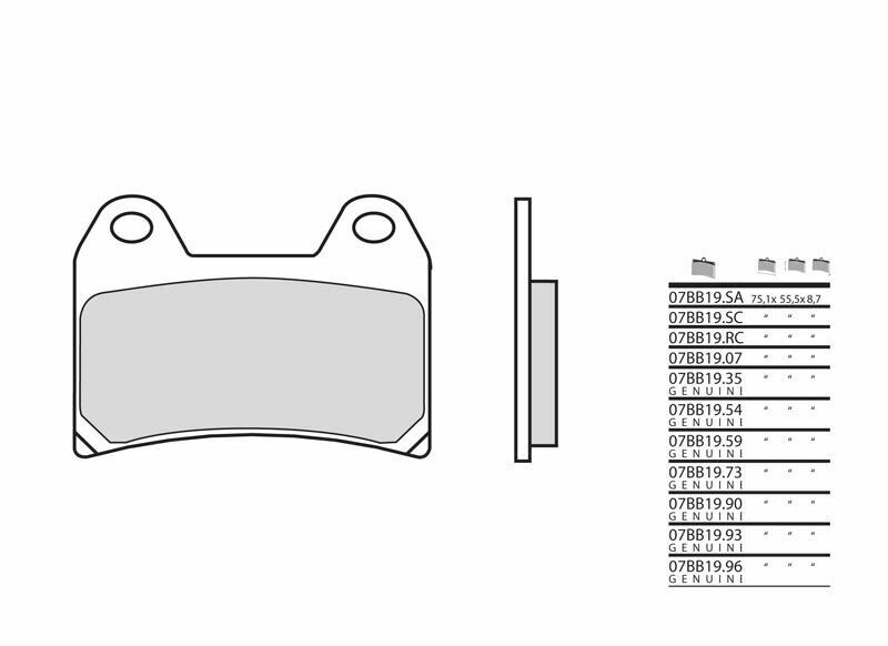 Plaquettes de frein BREMBO métal fritté - 07BB1973 