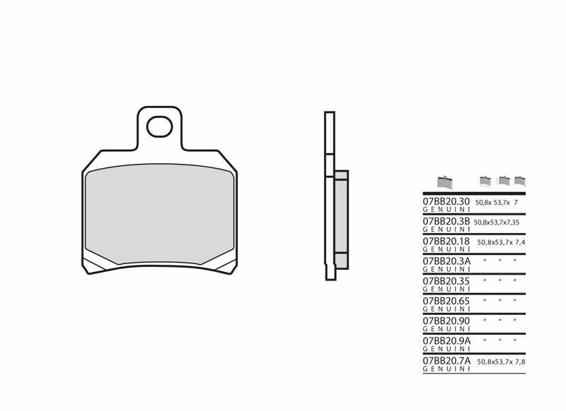 Plaquettes de frein BREMBO métal fritté - 07BB2065 