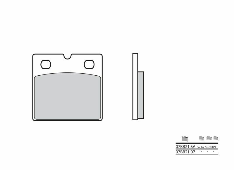 Plaquettes de frein BREMBO route métal fritté - 07BB21SA 