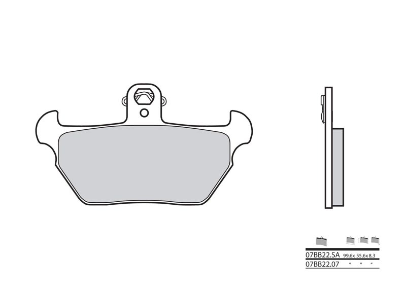 Plaquettes de frein BREMBO route métal fritté - 07BB22LA 