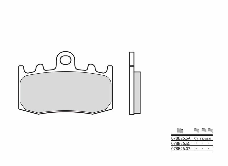 Plaquettes de frein BREMBO route carbone céramique - 07BB2607 