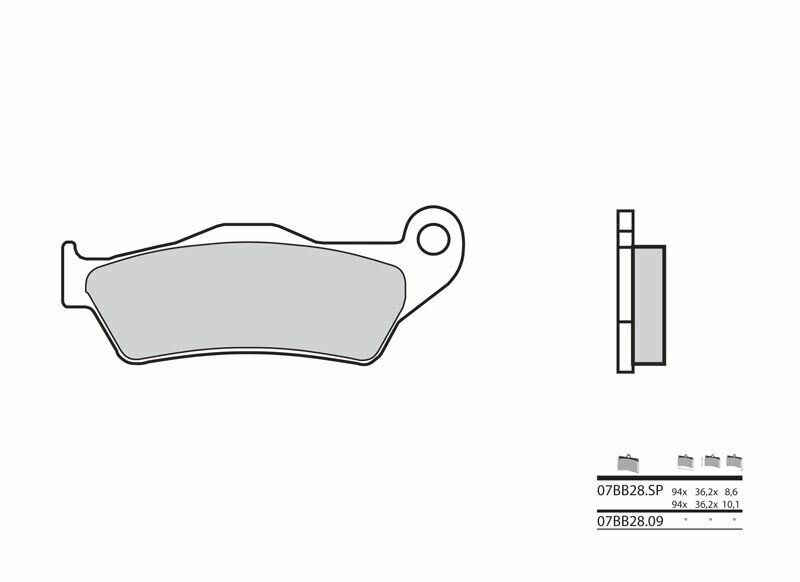 Plaquettes de frein BREMBO route métal fritté - 07BB28SP 