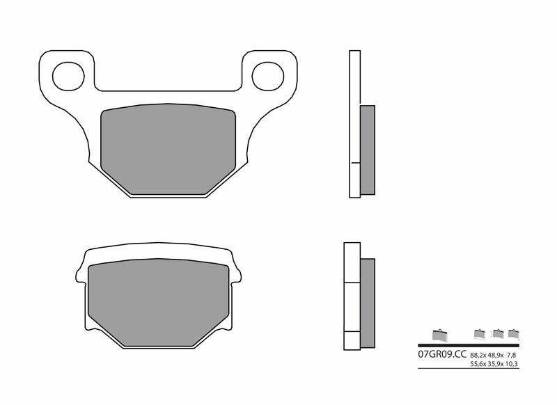 Plaquettes de frein BREMBO route carbone céramique - 07GR09CC 