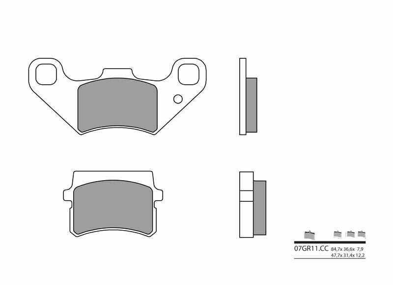 Plaquettes de frein BREMBO route carbone céramique - 07GR11CC 