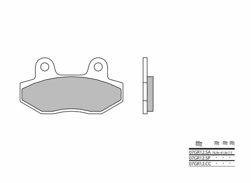 Plaquettes de frein BREMBO route métal fritté - 07GR12SA 