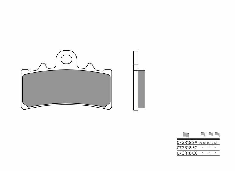 Plaquettes de frein BREMBO route carbone céramique - 07GR18CC 